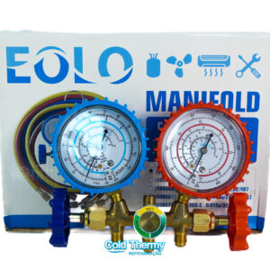 Conjunto Manifold Analógico EOLO com Protetores e Visor de Líquido + Mangueiras