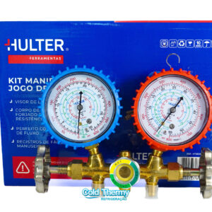Conjunto Manifold Hulter para R-410A / R-32 com Mangueiras e Visor de Líquido