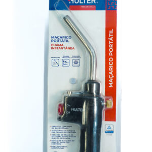 Maçarico Portátil Hulter com Chama Instantânea e Trava de Segurança