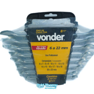 Jogo de Chaves Fixas Vonder (Boca) – 6 mm a 22 mm em Aço Cromo Vanádio – 8 Peças