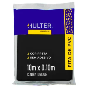 FITA PVC S/ADESIVO 10M HULTER PRETA